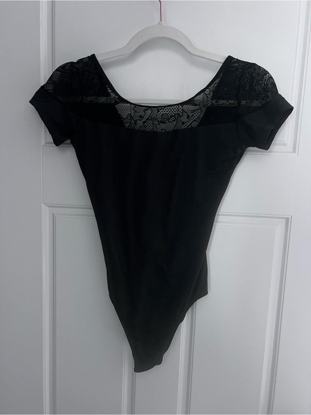 Black Ballet Leotard KH MArtin Austen Black Lace Yoke Leotard for Women- Size M